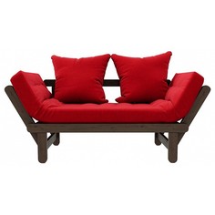 Диван-кушетка ARSKO Сламбер 153,5х69х61, вельвет, красный red/венге