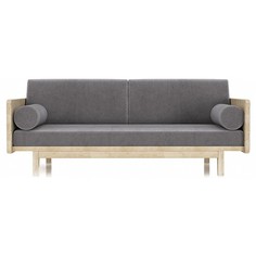 Диван-кушетка ARSKO Двалин 205х85х81, вельвет, серый grey/сосна