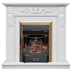 Электрокамин RealFlame Dominica R STD/EUG WTM-F511 с очагом Majestic Lux Brass