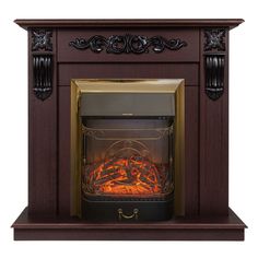 Электрокамин RealFlame Dominica R STD/EUG DN-F817 с очагом Majestic Lux Brass