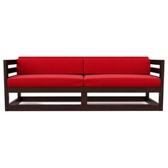 Диван ARSKO Магнус Б 208х73х68,5, вельвет, красный red/венге