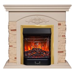 Электрокамин RealFlame Neapolis STD/EUG WT-F612 с очагом Majestic Lux Brass