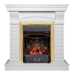 Электрокамин RealFlame Jazz STD/EUG WT-P511 с очагом Majestic Lux Brass