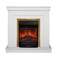 Электрокамин RealFlame Naomi R STD WTM-F511 с очагом Majestic Lux Brass