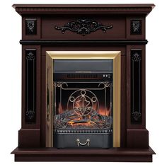 Электрокамин RealFlame Lilian R STD/EUG DN-F817 с очагом Majestic Lux Brass