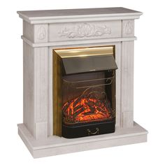 Электрокамин RealFlame Adelaida R STD/EUG WT-F715 с очагом Majestic Lux Brass