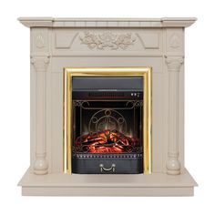 Электрокамин RealFlame Dacota STD/EUG WT-614 с очагом Majestic Lux Brass