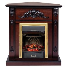 Электрокамин RealFlame Anita Corner STD/EUG AO-215 с очагом Majestic Lux Brass