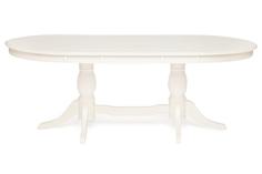 Стол обеденный LORENZO (Лоренцо) дерево гевея/мдф, 160+46x107x76 cm, pure white (402) Tet Chair
