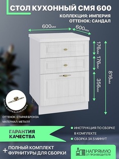 Шкаф ДСВ Мебель Империя Сандал СМЯ 600 60х52х72