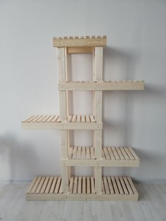 Стеллаж комнатный многоуровневый, 164х118х28,5 см, сосна No Brand