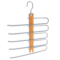 BY Вешалка деревянная для брюк и юбок, 47,5х12х34см, натурал.цвет, хром By...