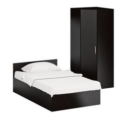 Кровать односпальная с угловым шкафом СВК Стандарт 1200+ШУ венге