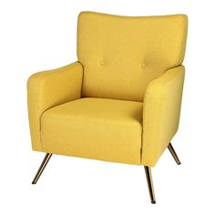 Кресло Liyasi Фиби желтое 73 х 72 х 88 см