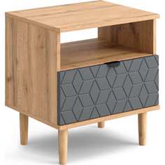 Мебельград Денвер спальня Тумба 1 ящ. Дуб Вотан / Графит 57947_1 No Brand