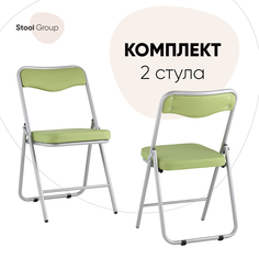 Стул для кухни Джонни экокожа салатовый каркас металлик 2 шт Stool Group