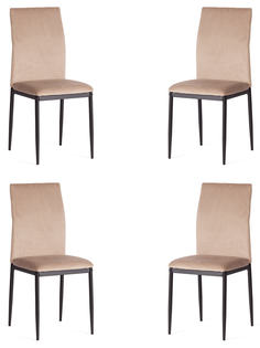 Комплект стульев для кухни TetChair CAPRI, металл, вельвет, бежевый/черный