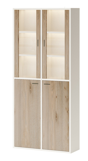 Стеллаж Мэрдэс СУ (ш2в2)+2ФС+2ФГ Белый/Нельсон Merdes