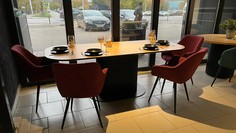 Стол обеденный Hesby Вавилон 210*95*76см дуб натуральный / черный