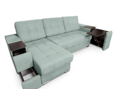 Диван угловой Берёзка Риф, мятный Velutto 14, левый угол