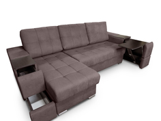 Диван угловой Берёзка Риф, коричневый Velutto 36, левый угол