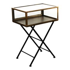 Столик-шкатулка журнальный Glasar коричневый 58 x 38 x 81 см ГЛАСАР