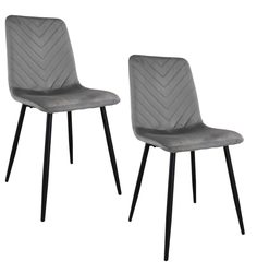 Стулья для кухни Терминал BEST V велюр светло-серый, опоры черные, 2 шт.