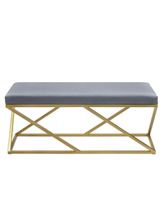 Банкетка-скамейка GreenWeen ZUMA 110х40х45 light blue/золотой
