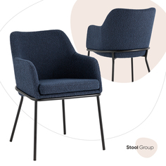 Стул для кухни Stool Group с подлокотниками Кози Stool Group ткань букле синий