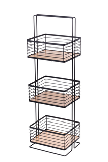 Этажерка My Space SW4735BX 3 полки, черный/бамбук