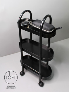 Этажерка-тележка овальная My Space TB3PO, 3 полки, черный