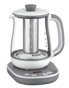 Чайник электрический TEFAL BJ551B10, стекло, 1.5 л, 1430 Вт, регулировка t°, белый