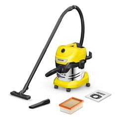 Бытовой пылесос Karcher WD 4 S V-20/5/22 1.628-250.0, черный, желтый