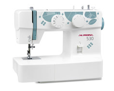 Швейная машина Aurora 530 белый, голубой, зеленый