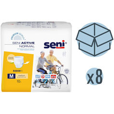 Подгузники для взрослых Seni Active Normal, 80-110 см, M, 10 шт, 8 упаковок