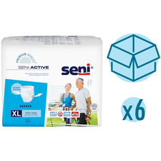 Подгузники для взрослых Seni Active, 120-160 см, XL, 10 шт, 6 упаковок