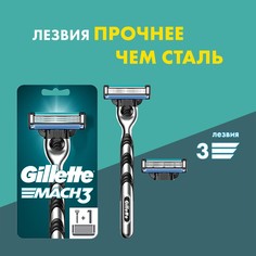 Мужская бритва Gillette Mach3 с 2 сменными кассетами