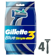 Одноразовая мужская бритва Gillette Blue Simple3 4 шт