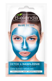 Маска металлическая Очищающая для сухой и чувствительной кожи BLUE DETOX, 8 г Bielenda