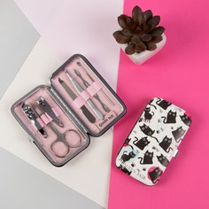 Набор маникюрный «Мур-мяу», 7 предметов, в футляре No Brand