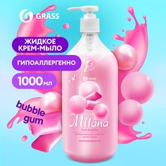 Жидкое мыло для рук GRASS Milana fruit bubbles густое, туалетное, гипоаллергенное, 1 л