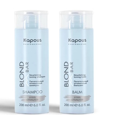 Набор Kapous оттеночный стальной для блонда: шампунь 200 мл, бальзам 200 мл