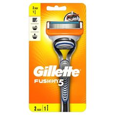 Станок для бритья FUSION +2 кассеты, оранжевый Gillette