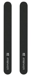 Пилка для ногтей Inter-Vion черная закругленная, 120/180 градация, 2 шт