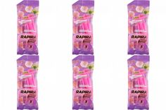 Одноразовый станок RAPIRA Berry, женский, 2 лезвия, 5шт в упаковке, 6шт Рапира