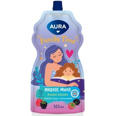 Мыло жидкое дой-пак AURA малина и ежевика, 500 мл