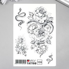 Татуировка на тело Змеи в цветах 10х15 см, 2 шт No Brand