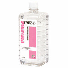 Антисептик для рук и поверхностей Бриллиантовые руки спиртосодержащий 1 л 2 шт