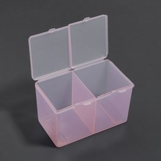 Органайзер для хранения, с крышкой, 2 ячейки, 6,7x12,5x7,5 см, цвет МИКС Queen Fair