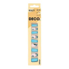 Накладные ногти Deco Fantasy Blue Butterflies с клеевыми стикерами